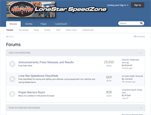 Tablet Screenshot of lonestarspeedzone.com